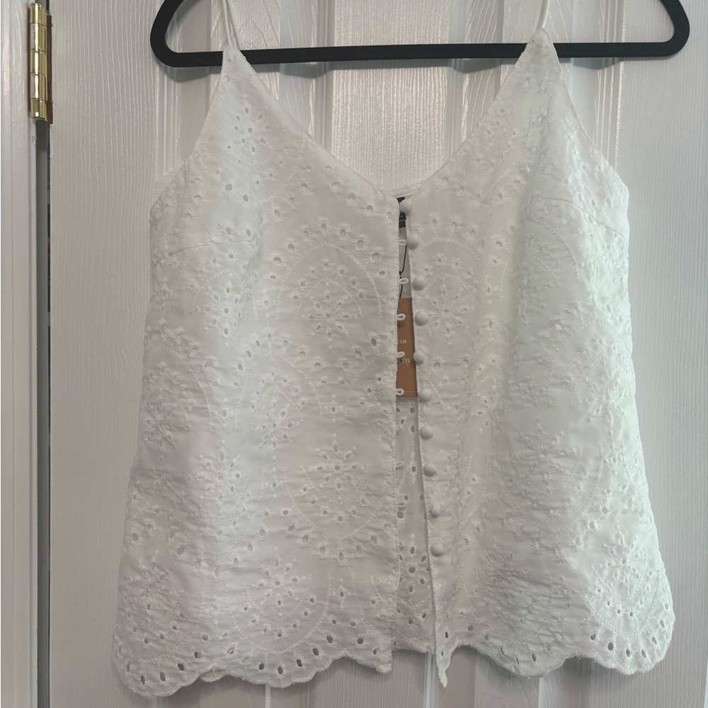 SHEIN White Buttoned Relaxed Camisole